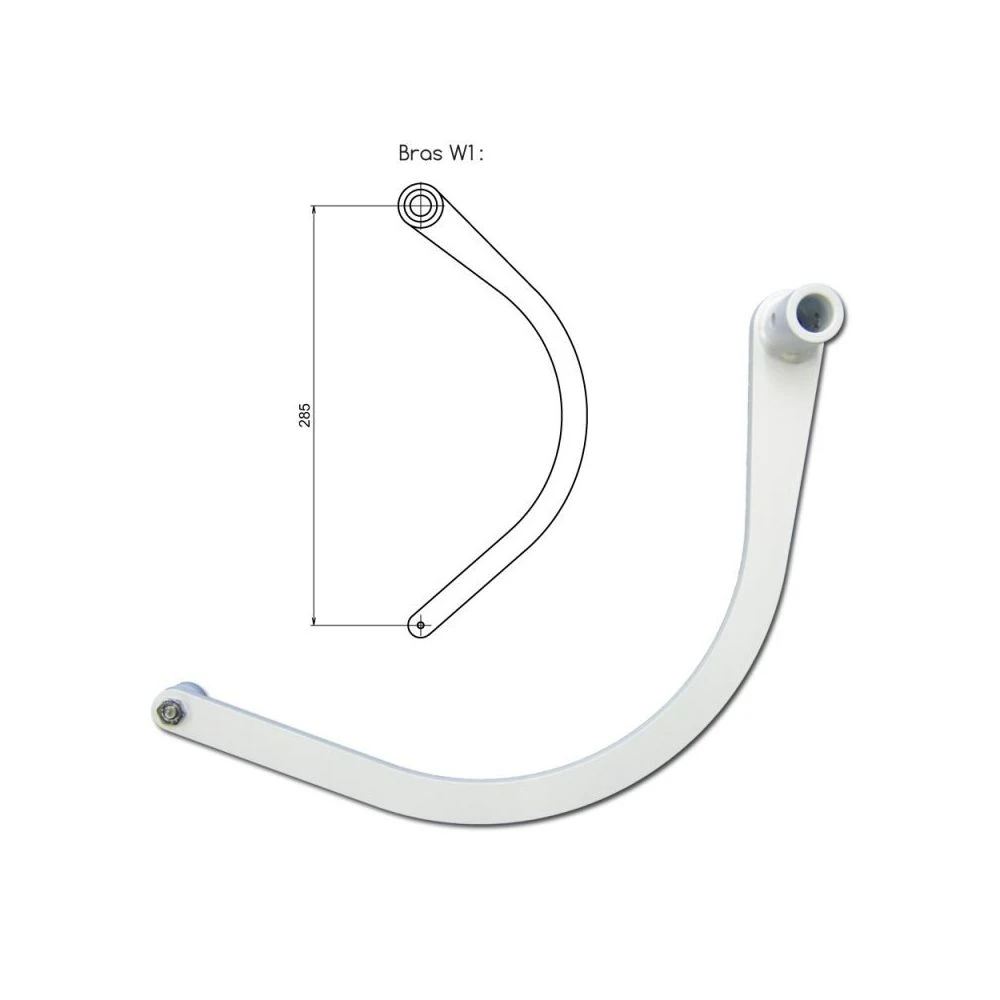 Slid'Up By Mantion Kit Bras W1 Gauche WINEO Blanc RAL 9010 4 Slid'Up By Mantion Kit Bras W1 Gauche WINEO Blanc RAL 9010 – Image 2