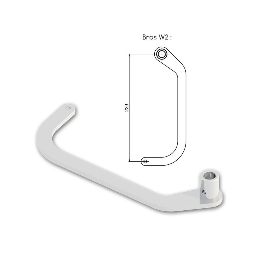 Slid'Up By Mantion Kit Bras W2 Gauche WINEO Blanc RAL 9010 4 Slid'Up By Mantion Kit Bras W2 Gauche WINEO Blanc RAL 9010 – Image 2