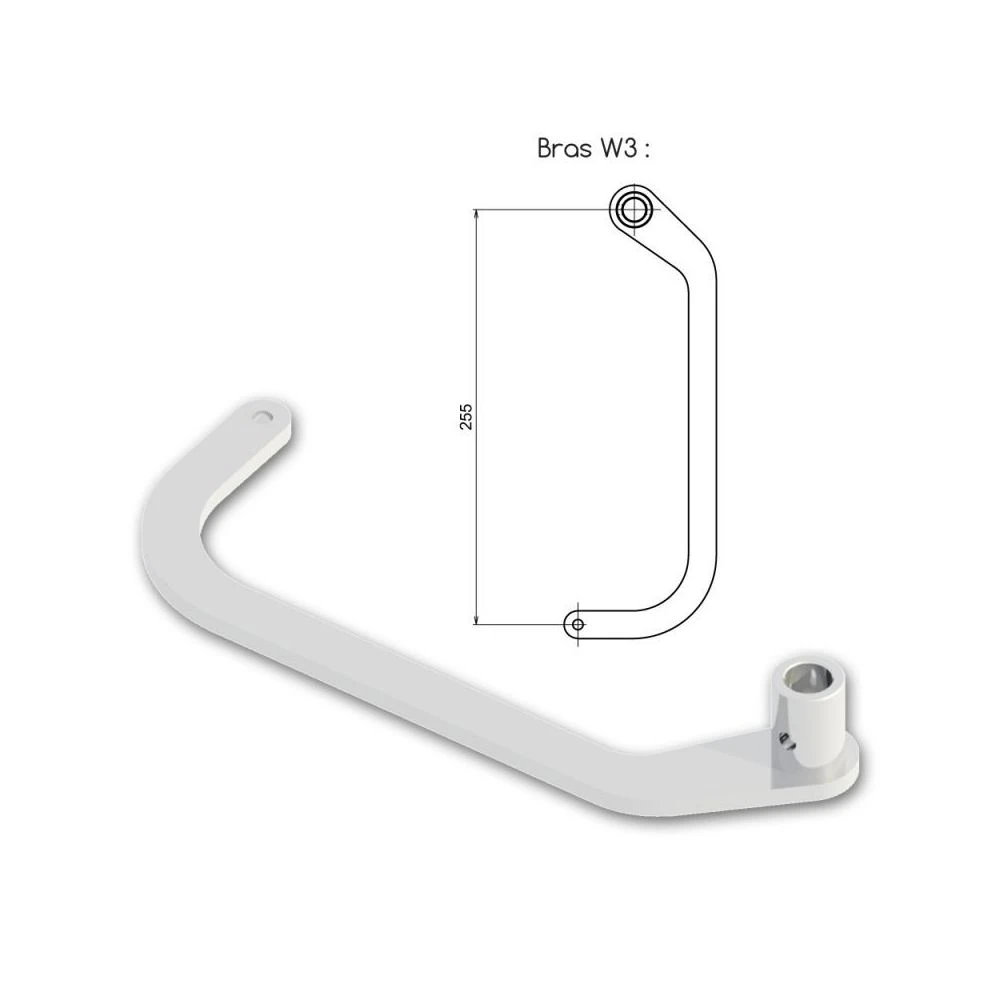 Slid'Up By Mantion Kit Bras W3 Gauche WINEO Blanc RAL 9010 – Image 2