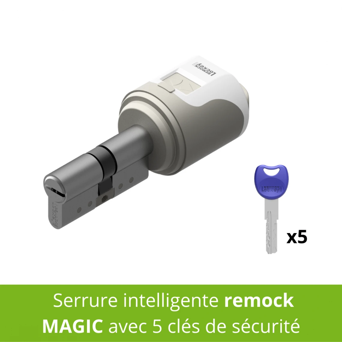 Remock Lockey Serrure électronique Intelligente Remock MAGIC En Couleur Nickel 31x3...